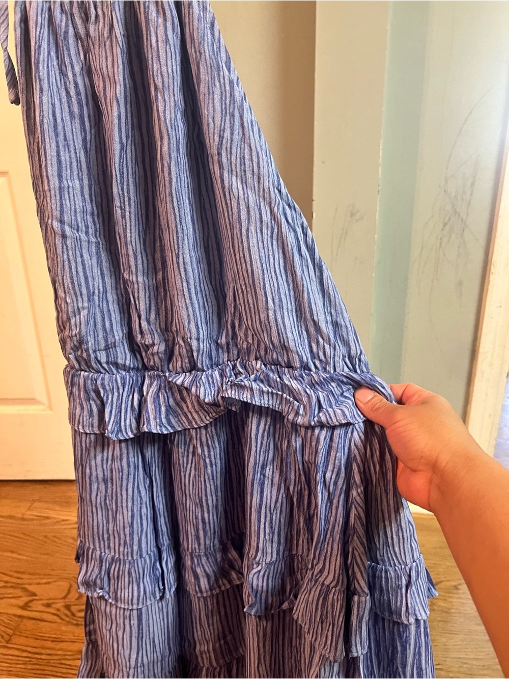 Lulu's Blue Tiered Ruffle Mini Dress - Picture 2 of 4